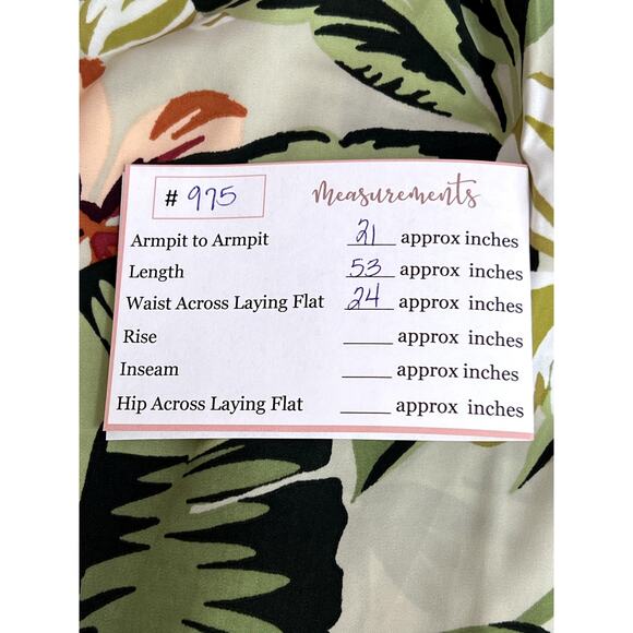 Linea Donatella Green Tropical Print Sleeveless Straps Maxi Slip Dress Size L - Picture 8 of 8